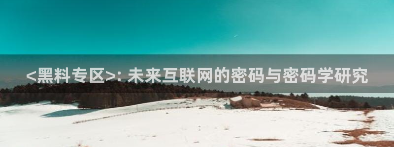 51吃瓜今日吃瓜热门吃瓜：<黑料专区>: 未来互联网的密码与密码学研究