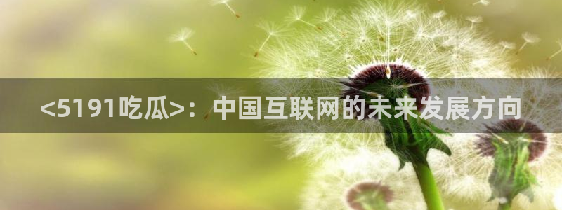 51cg吃瓜今日吃瓜热门大瓜:<5191吃瓜>:中国互联网的未来发展方向